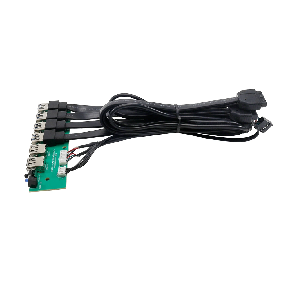 Support for Customization PC Computer Front Panel Dual USB 2.0 + 4*USB 3.0 and HDD LED PC Motherboard Connection Cable