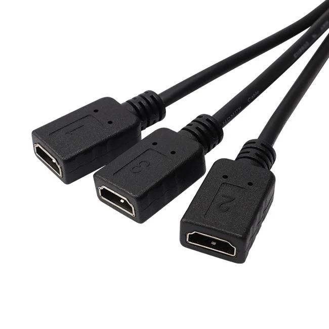 Factory Price High Quality Stable Video Transfer Black Vhdci SCSI68 Male to 3 HDMI Female Splitter Cable for 1 Vhdci Video Sharing 3 Monitors
