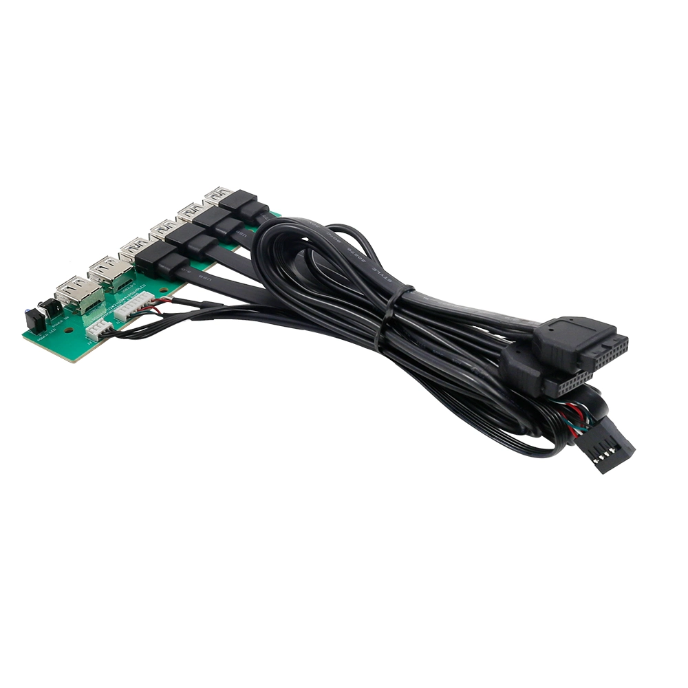 Support for Customization PC Computer Front Panel Dual USB 2.0 + 4*USB 3.0 and HDD LED PC Motherboard Connection Cable