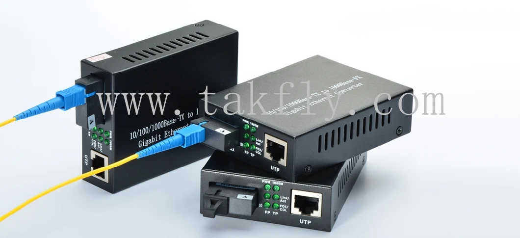 10/100/1000m/10g Sm/mm Dual Fiber SFP Industrial Media Converter
