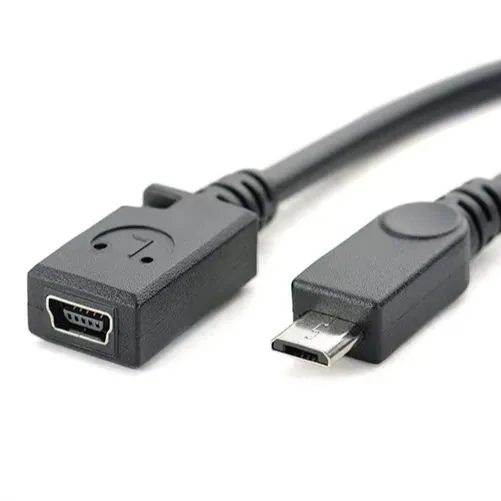 Stock Drop Shipping Free Sample Micro USB Male to Mini USB Female Data Power Charging Extension Cable Cords 20cm Length