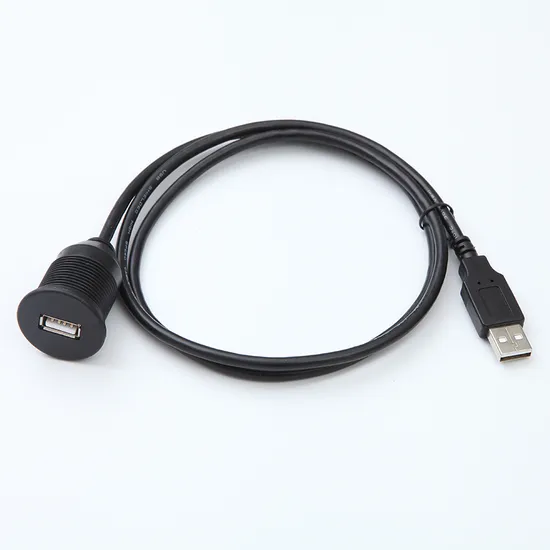 Single Port USB 2.0 Car Mount Flush Cable Waterproof Extension Data Cord