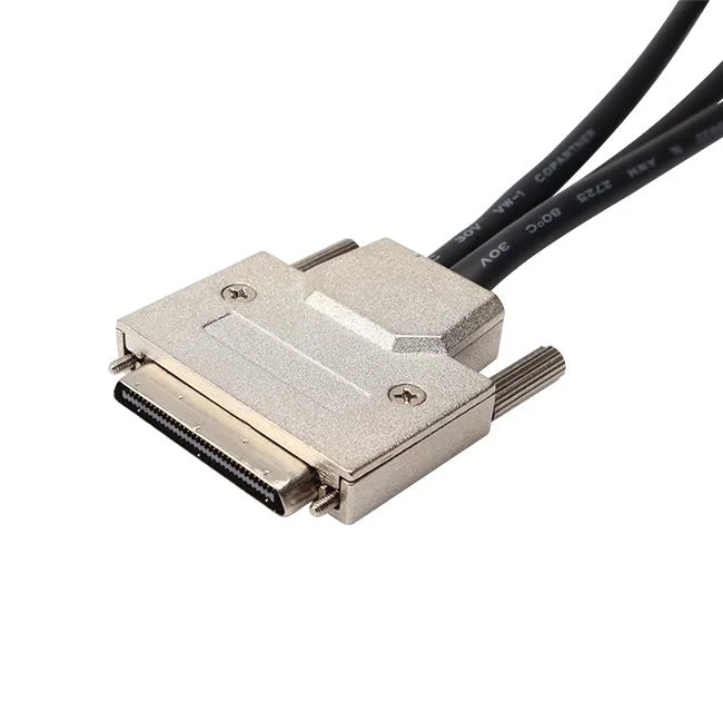 Factory Price High Quality Stable Video Transfer Black Vhdci SCSI68 Male to 3 HDMI Female Splitter Cable for 1 Vhdci Video Sharing 3 Monitors