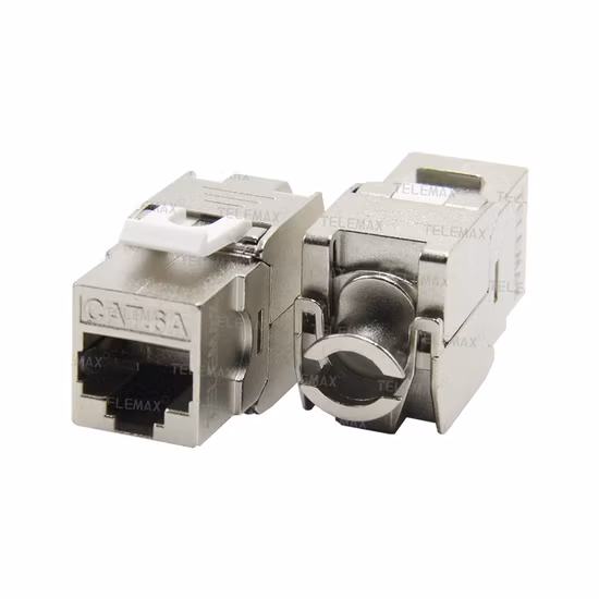 Cat 6 6A 7 STP FTP Tool Free Metal Keystone Jack Updown
