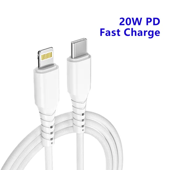 Usbc to Lighting 3FT White Pd 20W Fast Charging USB Data Cable for iPhone 12 Mini PRO Max iPad PRO 