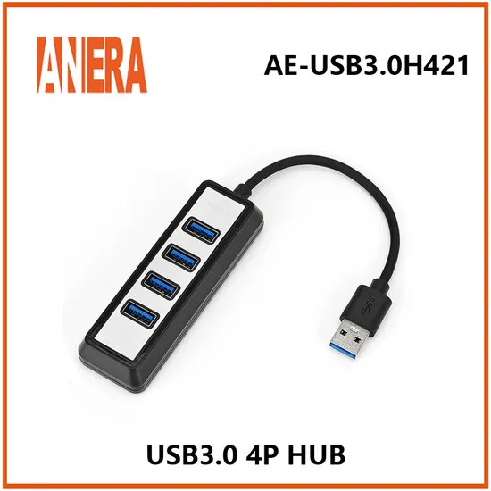 Factory Direct 4 Ports USB3.0 Hub 5gbps Portable Compact with Cable
