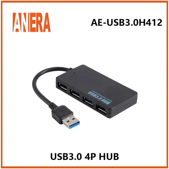 Factory Direct 4 Ports USB3.0 Hub 5gbps Portable Compact with Cable 