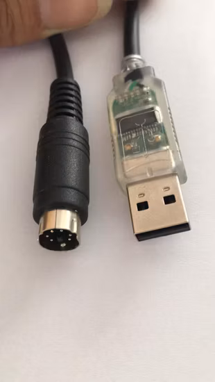 USB to RS232 6 Pin Mini DIN PLC Programming Cable