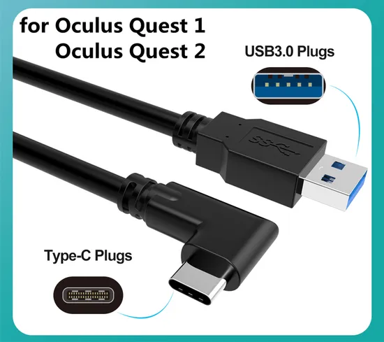 Data Line Cable for Vr Oculus Quest 1/2 Link Data Cable USB 3.0 Gen 1 Type C Data Transfer Charging Cable 10FT 16FT Link Cable Oculus Quest 2 Accessories 